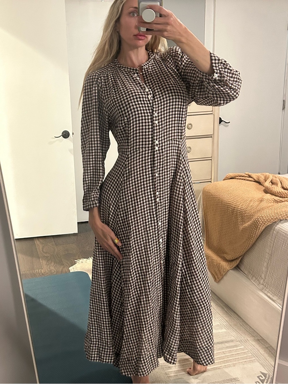 Dôen NWT Marielle Dress in Delphine Plaid Dress